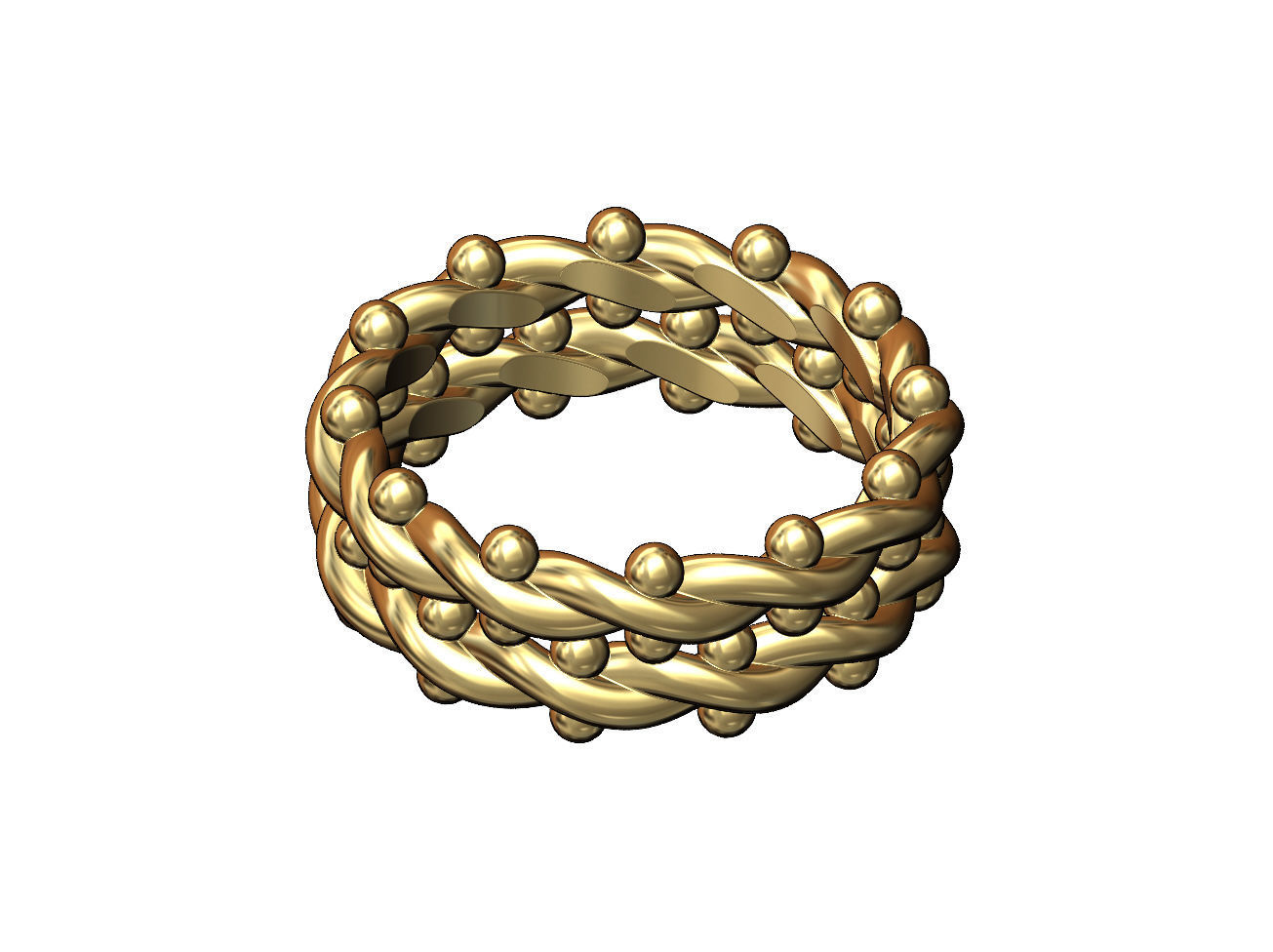 Double row beaded ring US size 4to10 3D print model_1