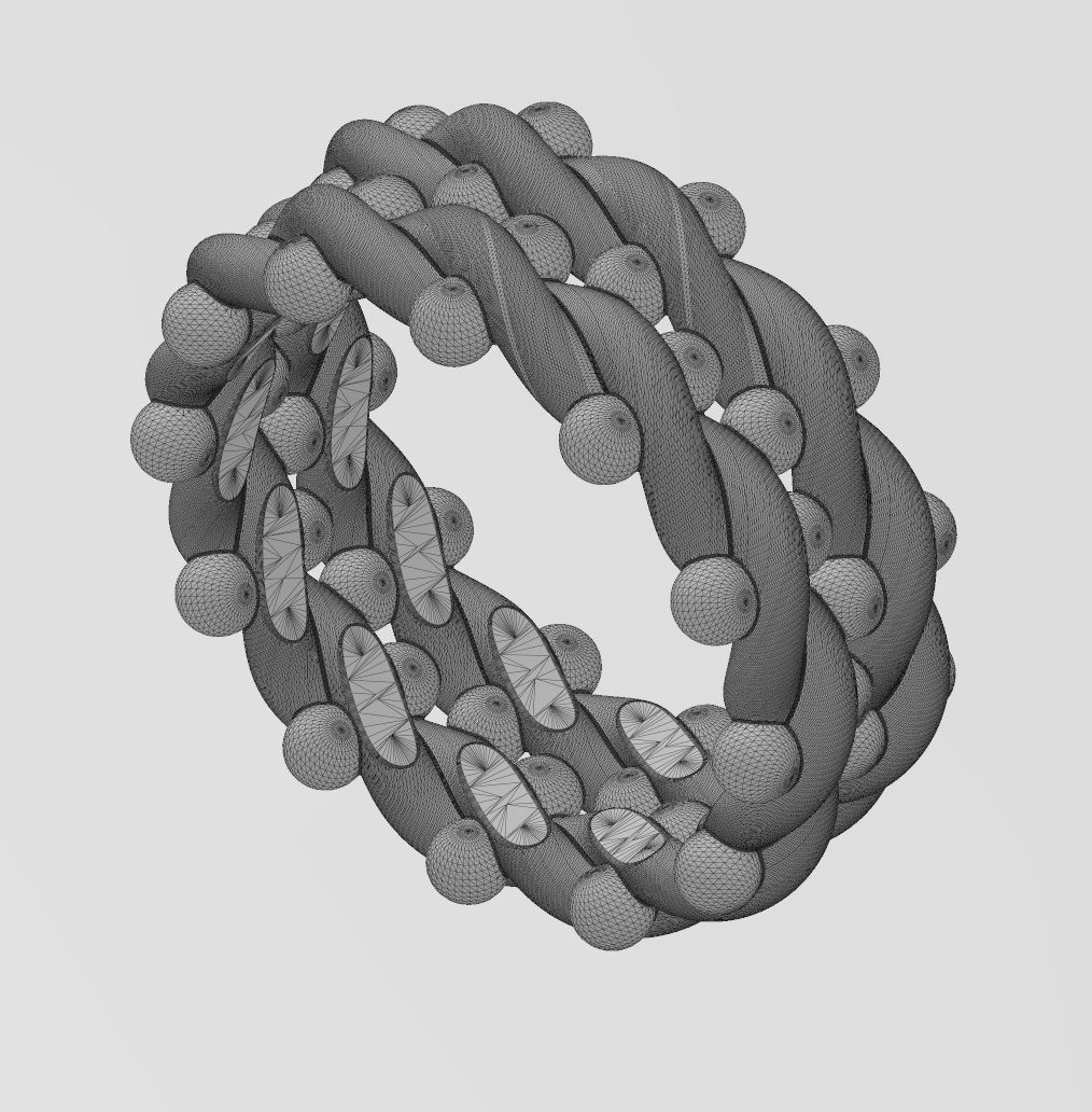 Double row beaded ring US size 4to10 3D print model_19