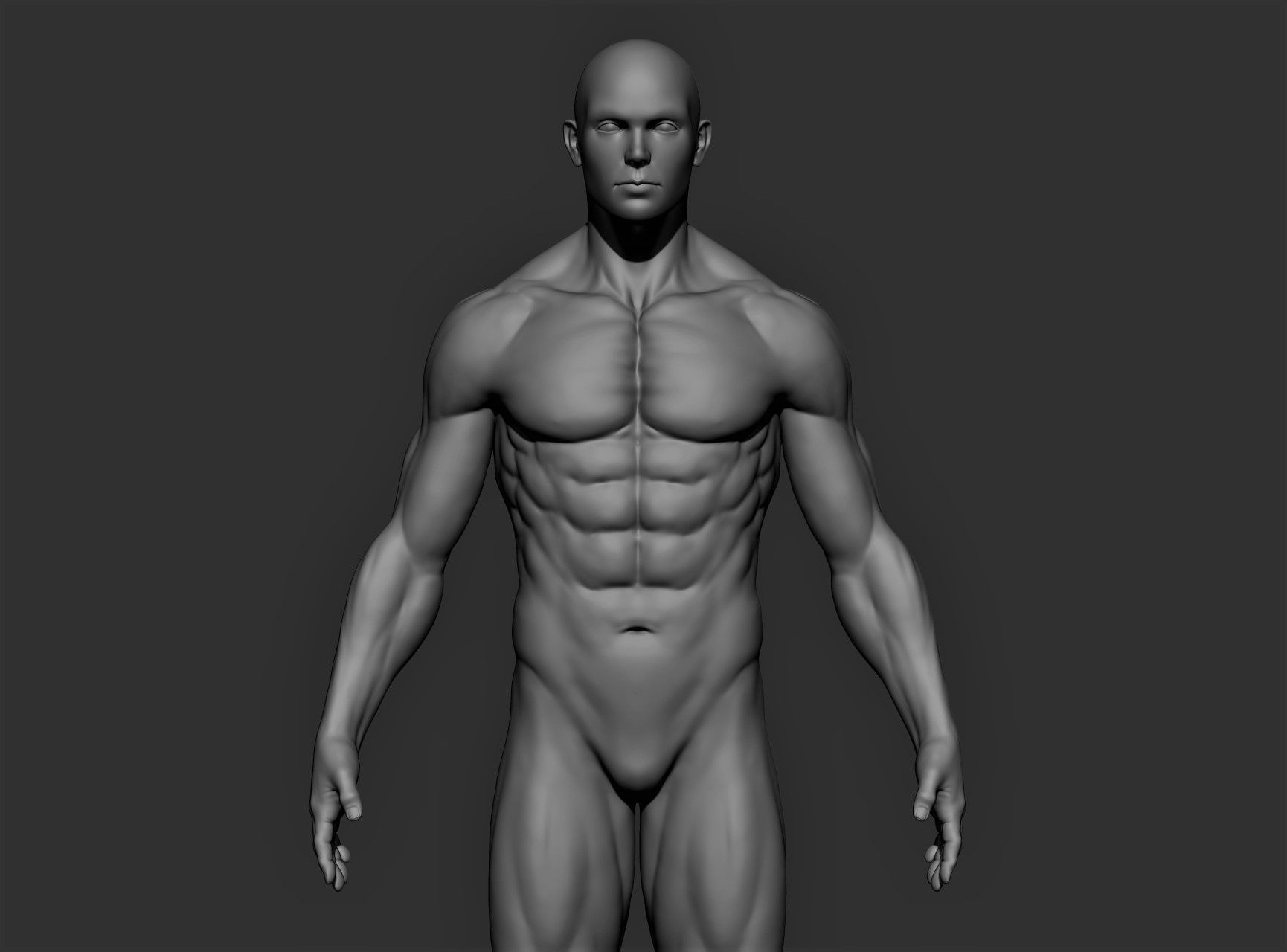 Realistic Male Full Body Sculpt Free 3D model_3