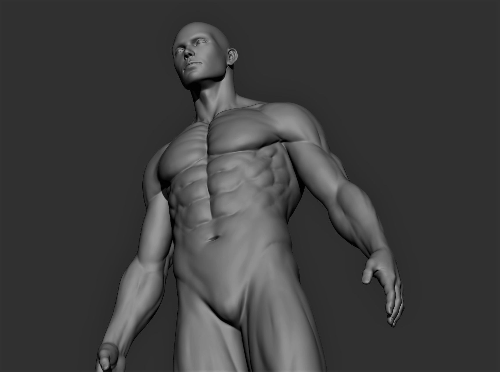 Realistic Male Full Body Sculpt Free 3D model_7