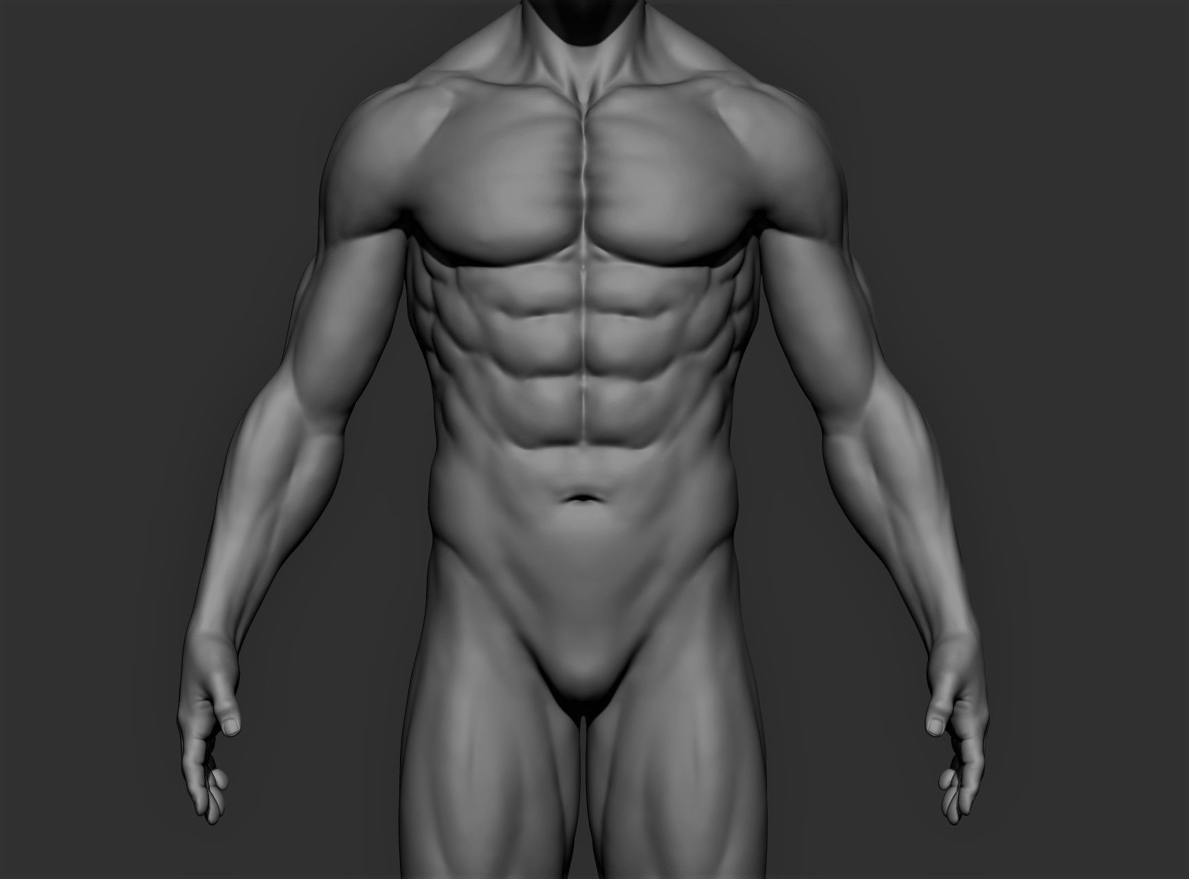 Realistic Male Full Body Sculpt Free 3D model_8