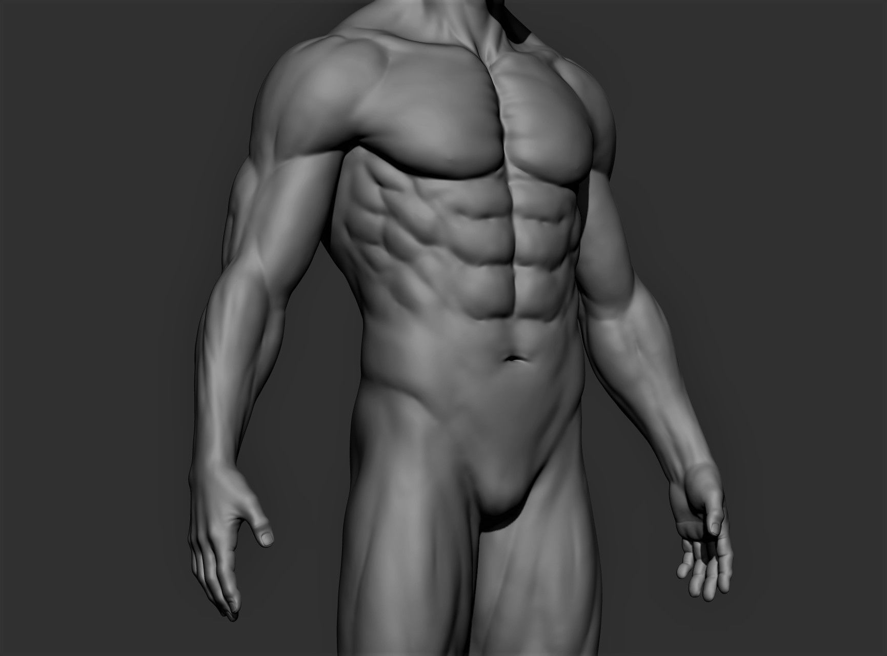 Realistic Male Full Body Sculpt Free 3D model_6
