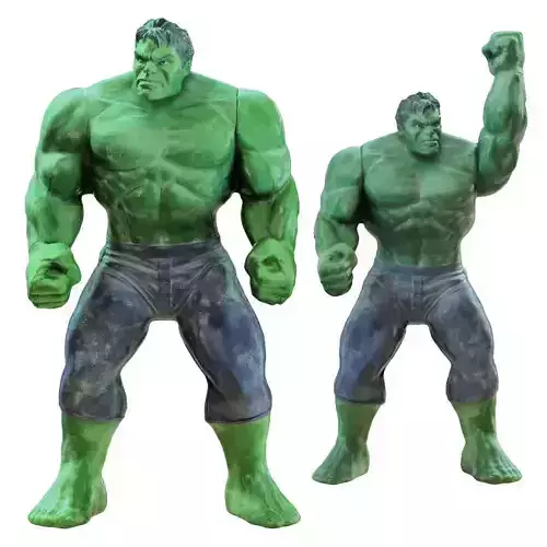 Two Hulk toys