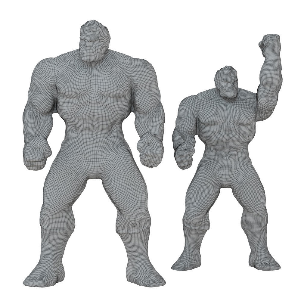 Two Hulk toys 3D model_5