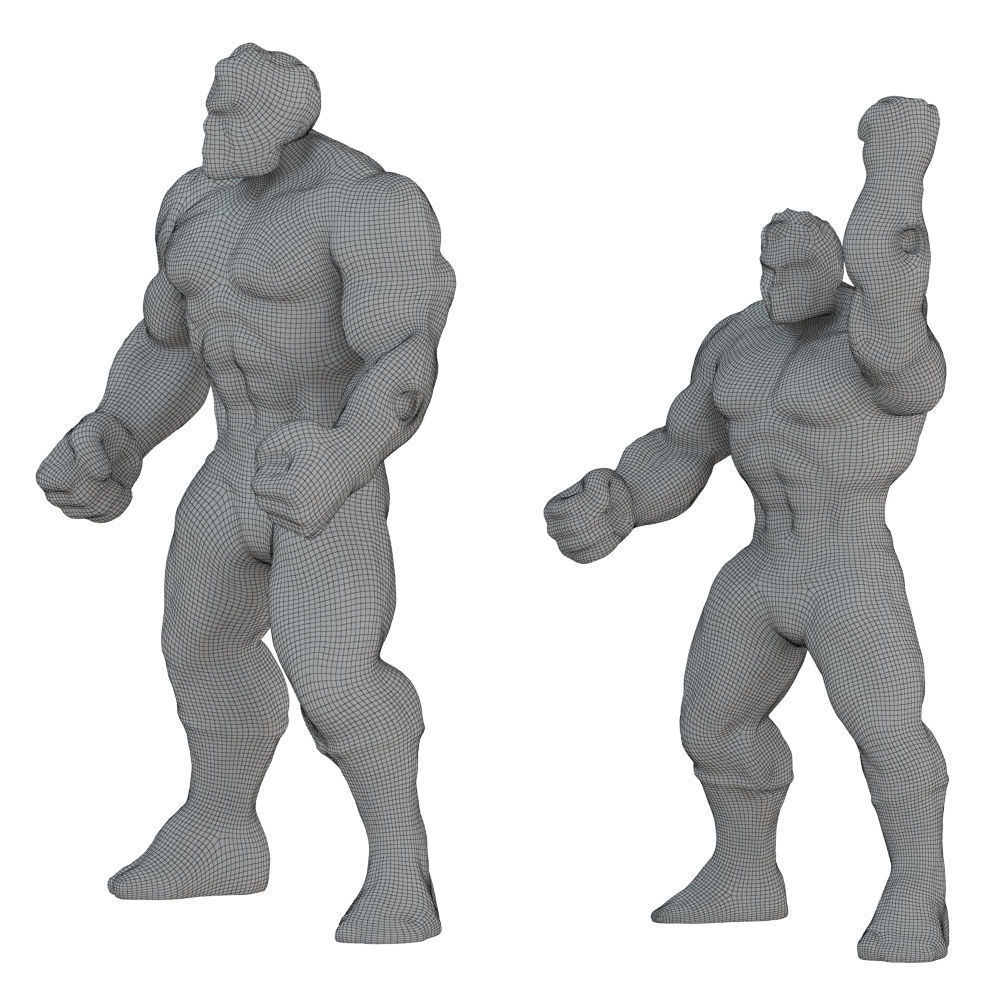 Two Hulk toys 3D model_6