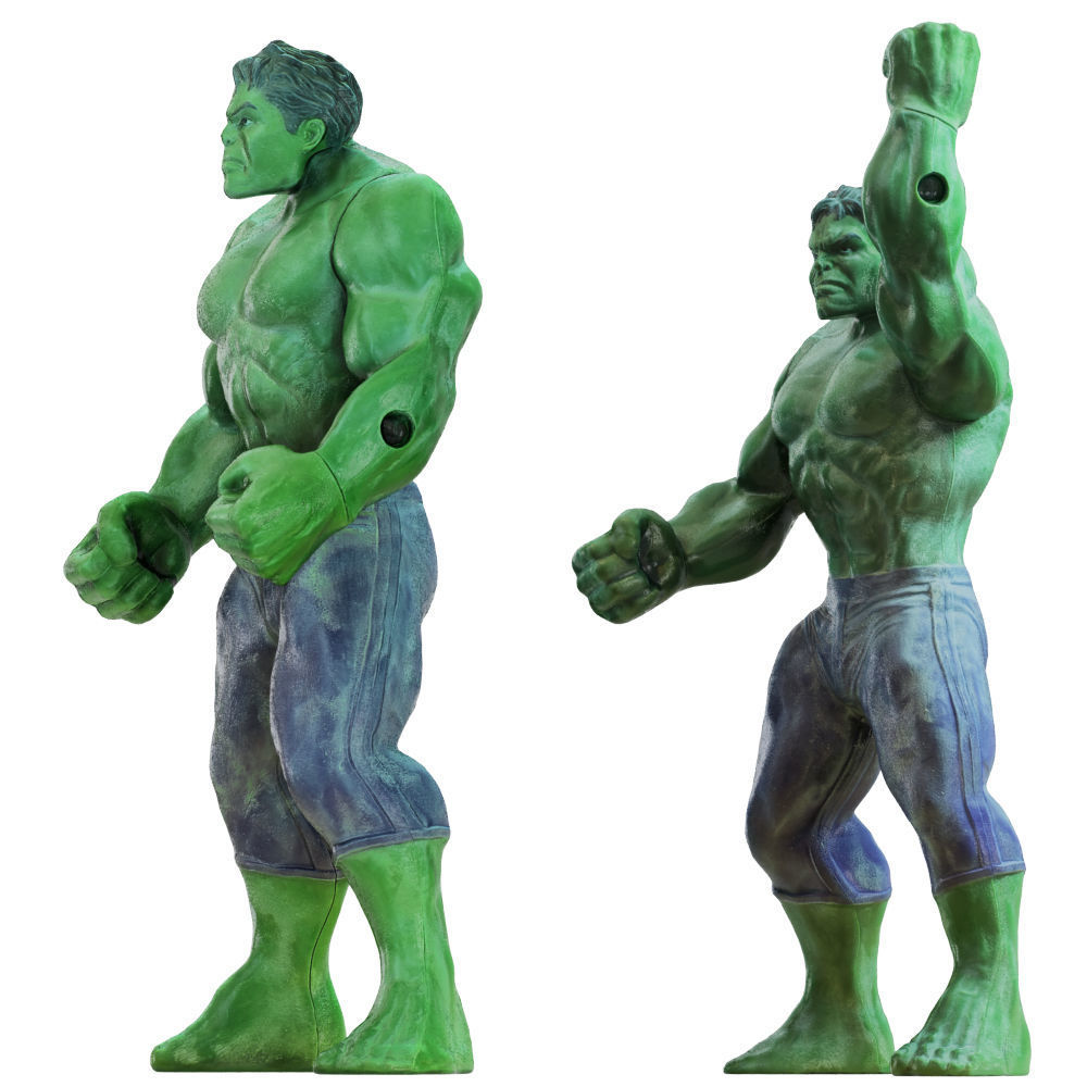 Two Hulk toys 3D model_2