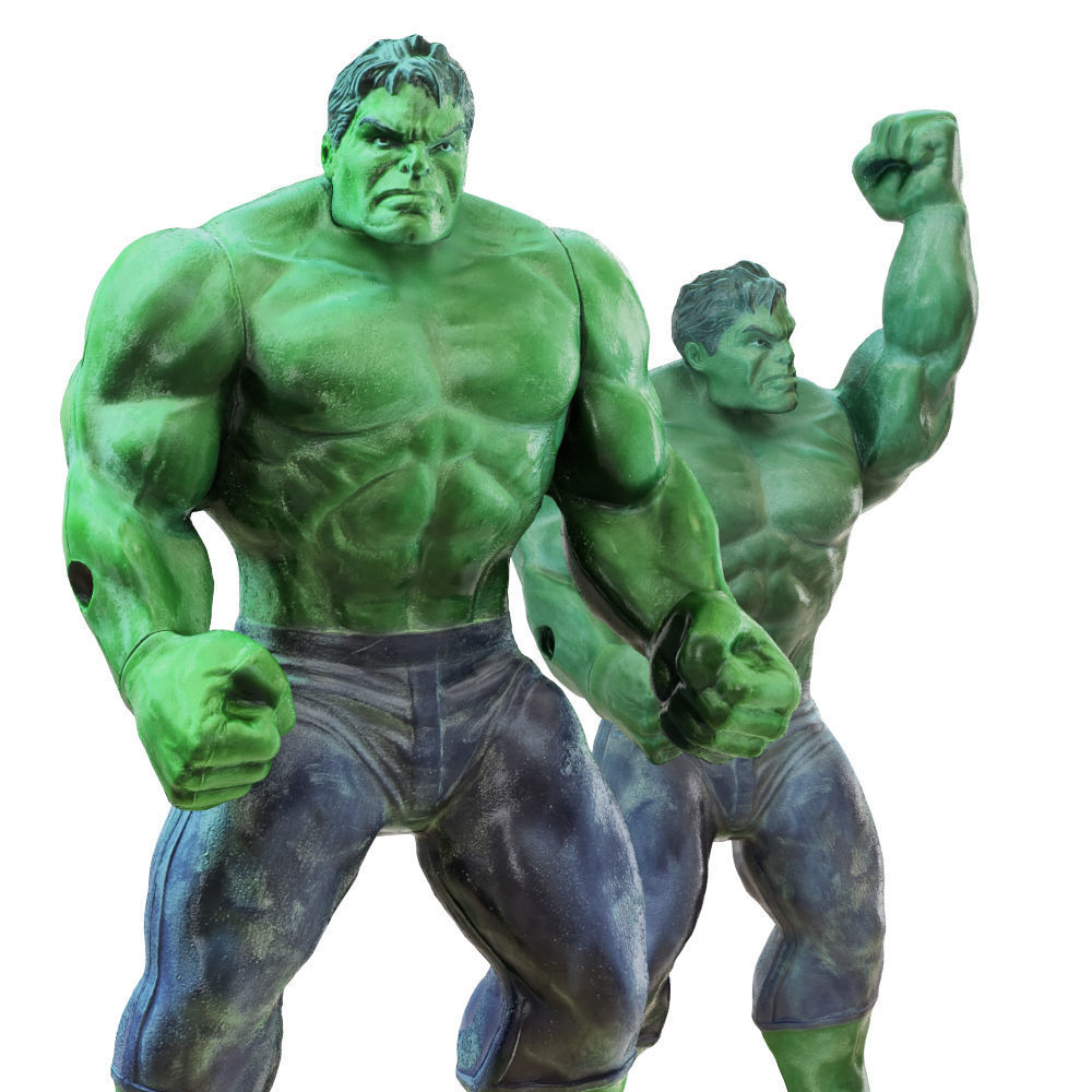 Two Hulk toys 3D model_4