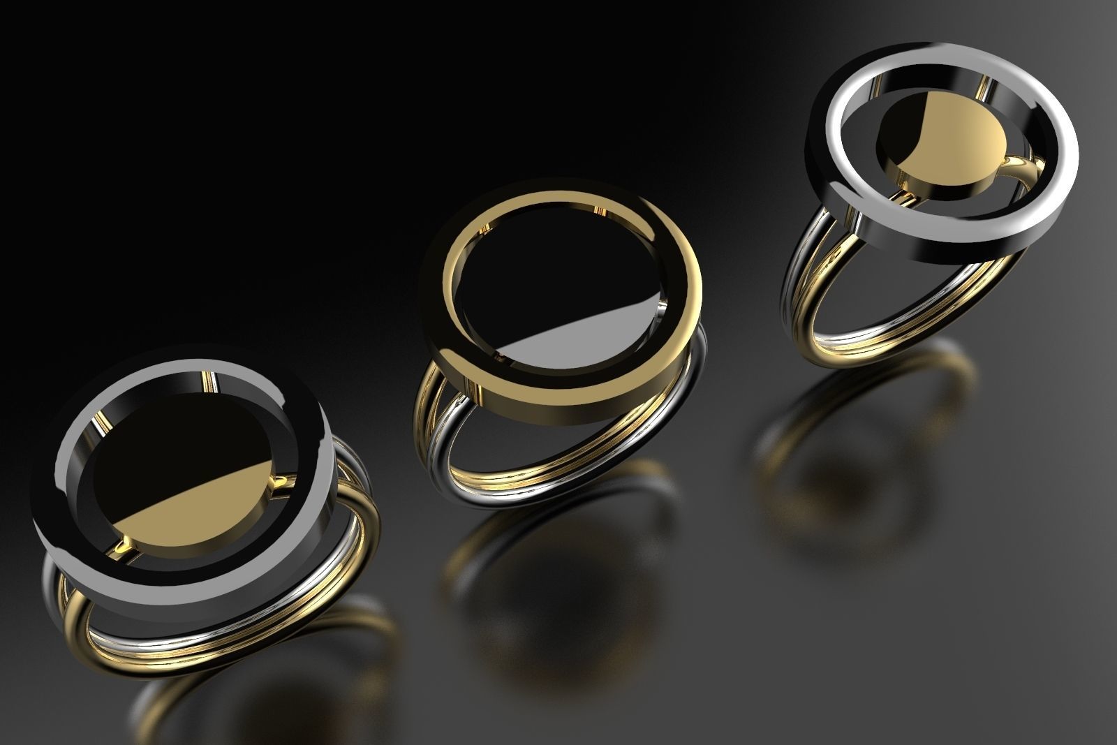 Set of rings 3D print model_2
