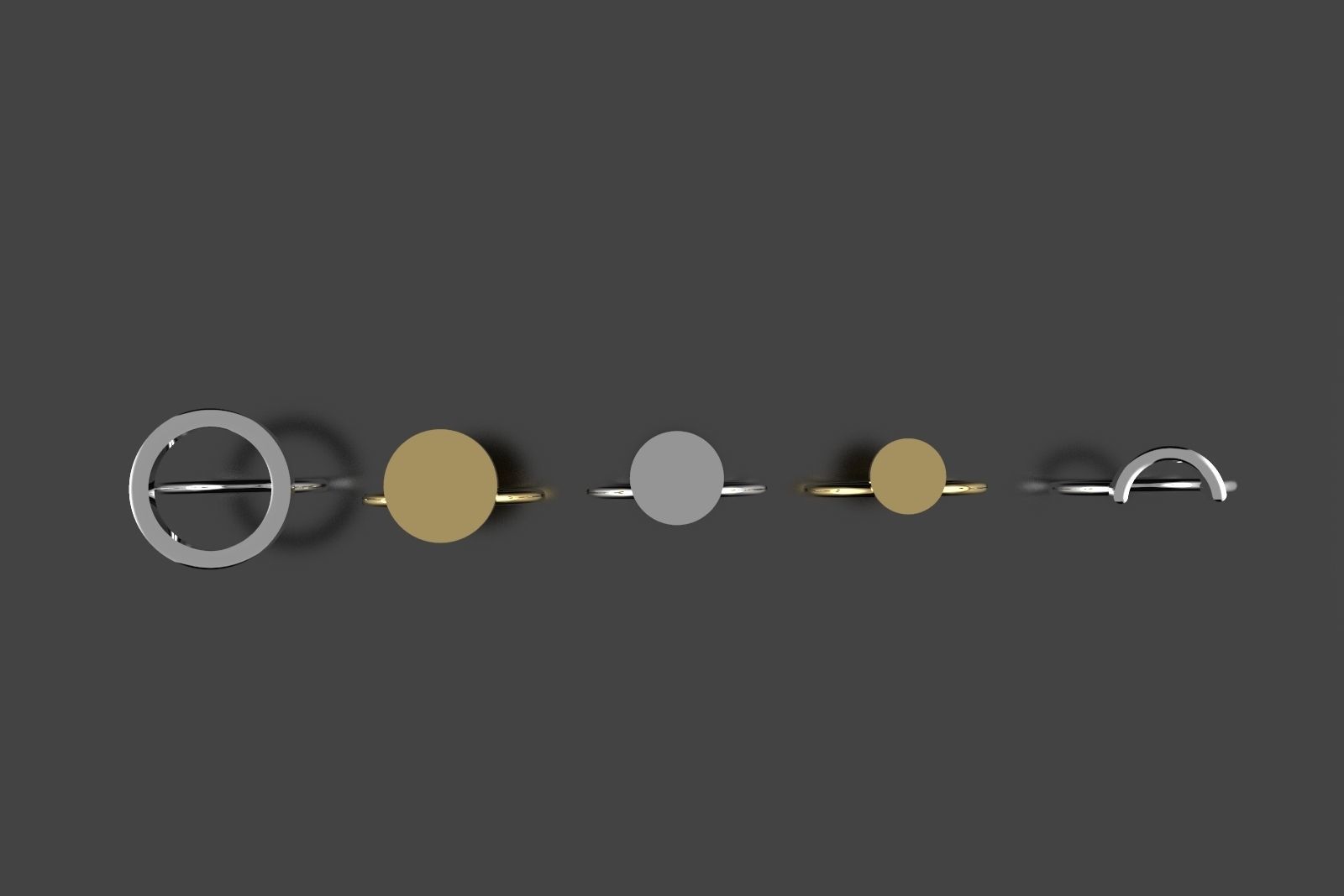 Set of rings 3D print model_7