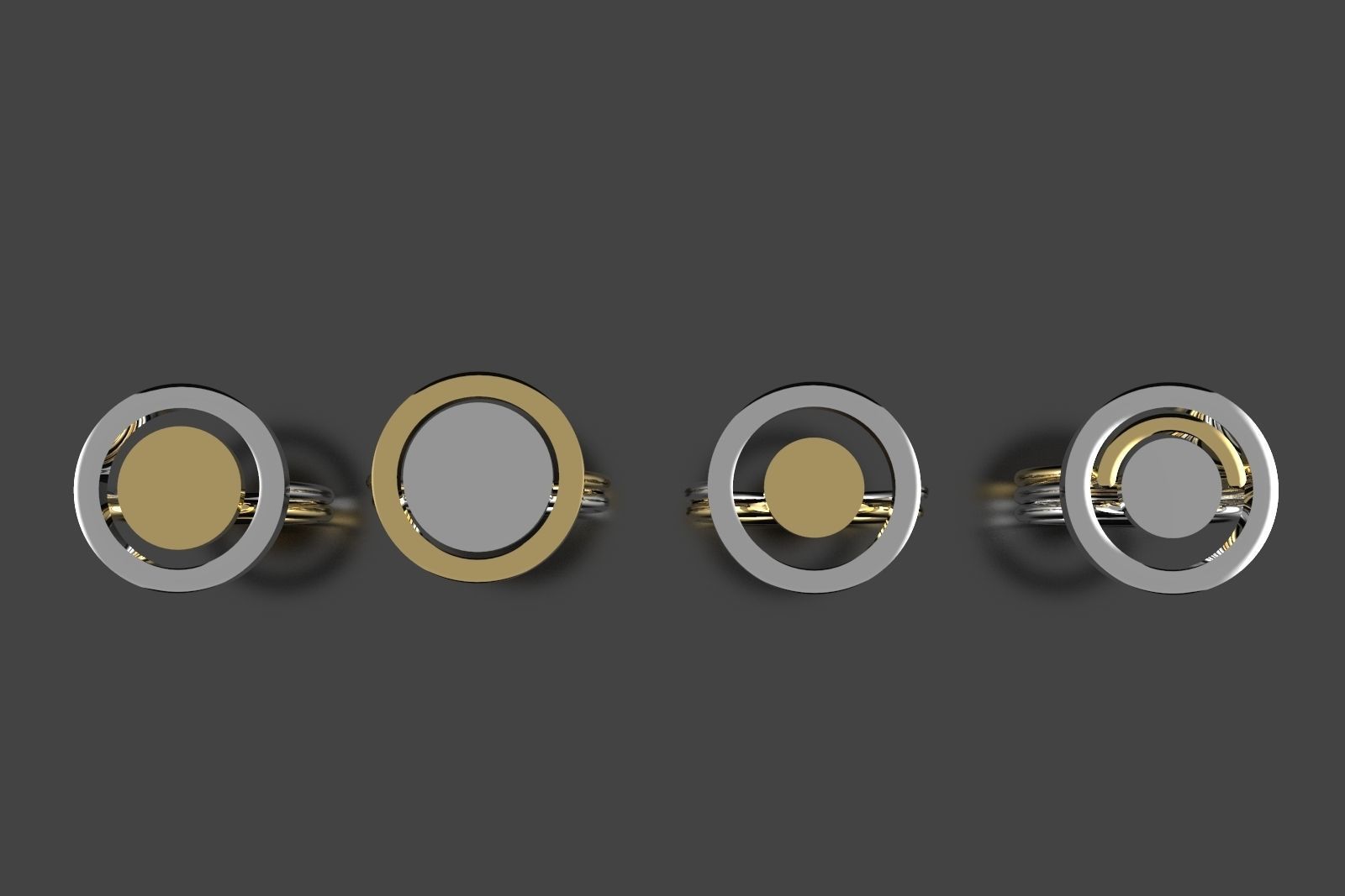 Set of rings 3D print model_4
