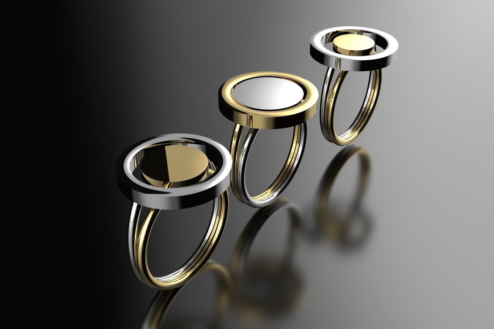 Set of rings 3D print model_3