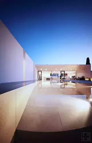 Modern Pool Villa V-ray 5 Cinema 4D
