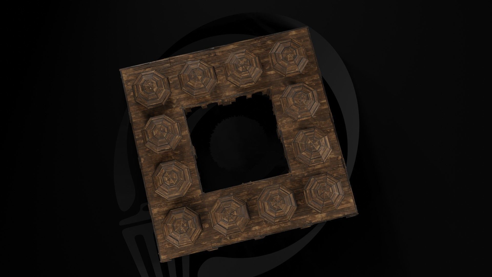 AAA Medieval Wooden Trade Center 01 R Low-poly 3D model_9