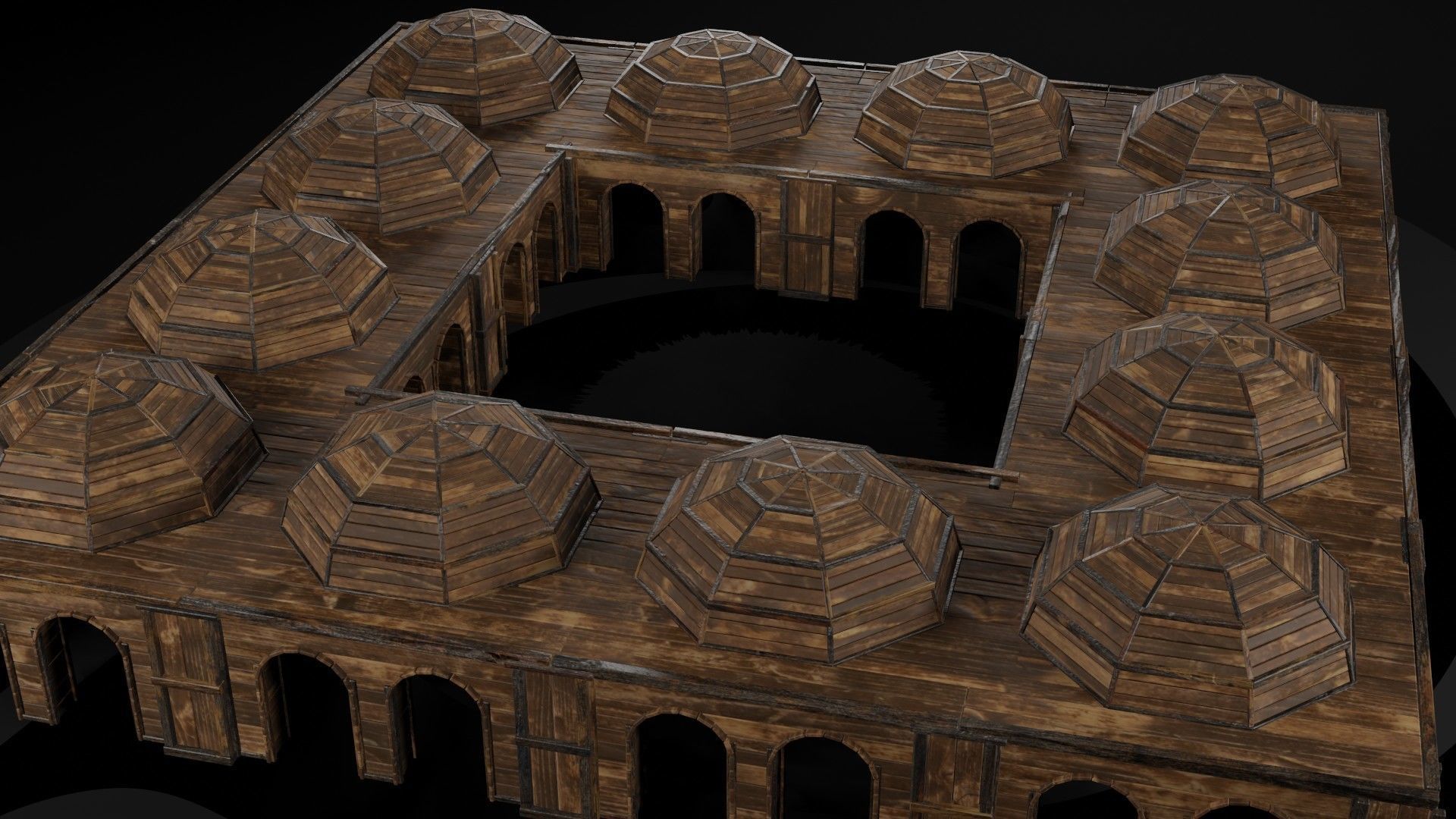 AAA Medieval Wooden Trade Center 01 R Low-poly 3D model_7
