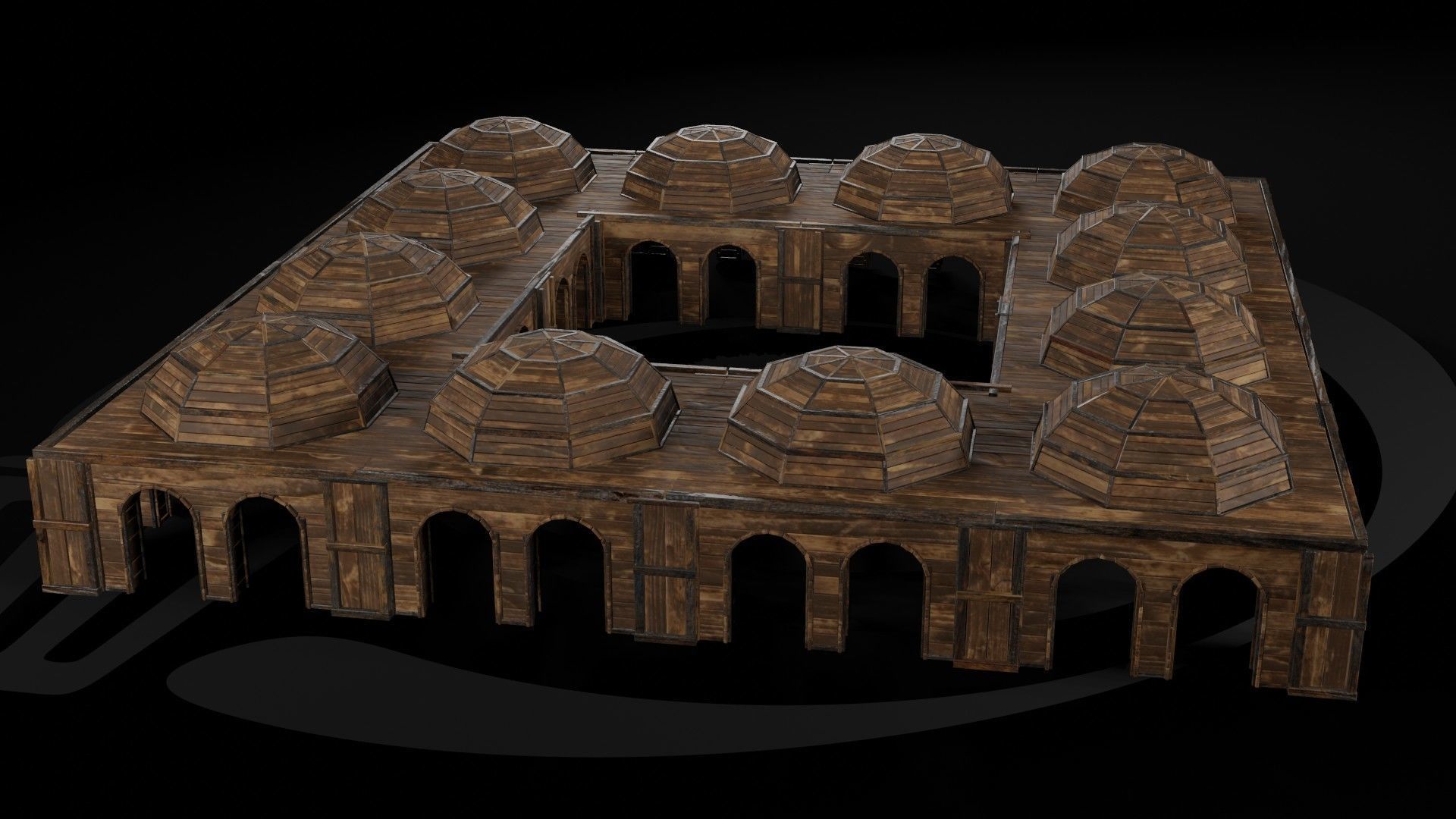 AAA Medieval Wooden Trade Center 01 R Low-poly 3D model_1