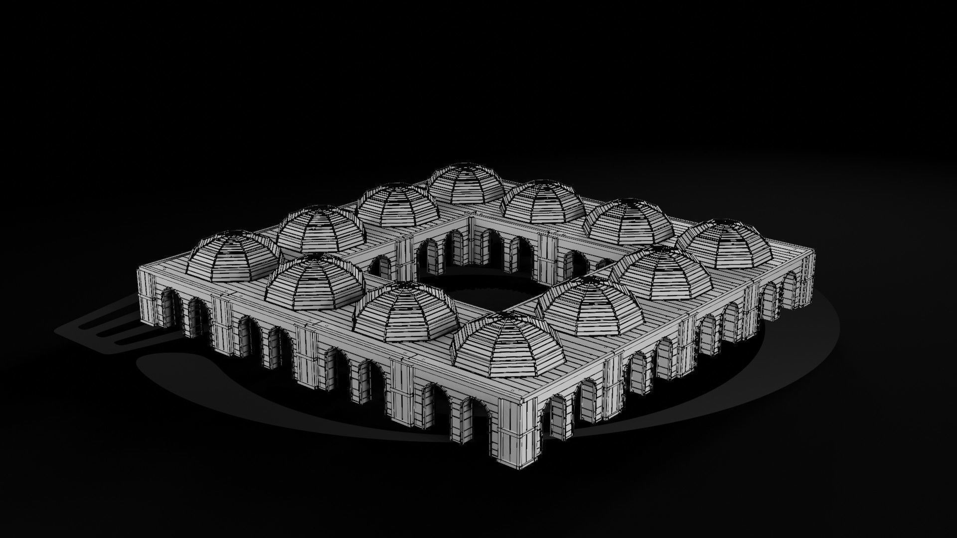 AAA Medieval Wooden Trade Center 01 R Low-poly 3D model_4