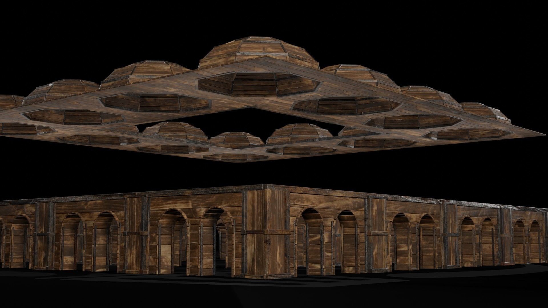 AAA Medieval Wooden Trade Center 01 R Low-poly 3D model_5