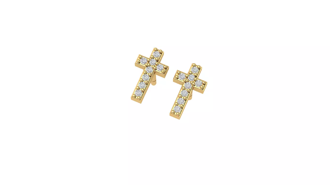 Cross earrings 3D print model_0