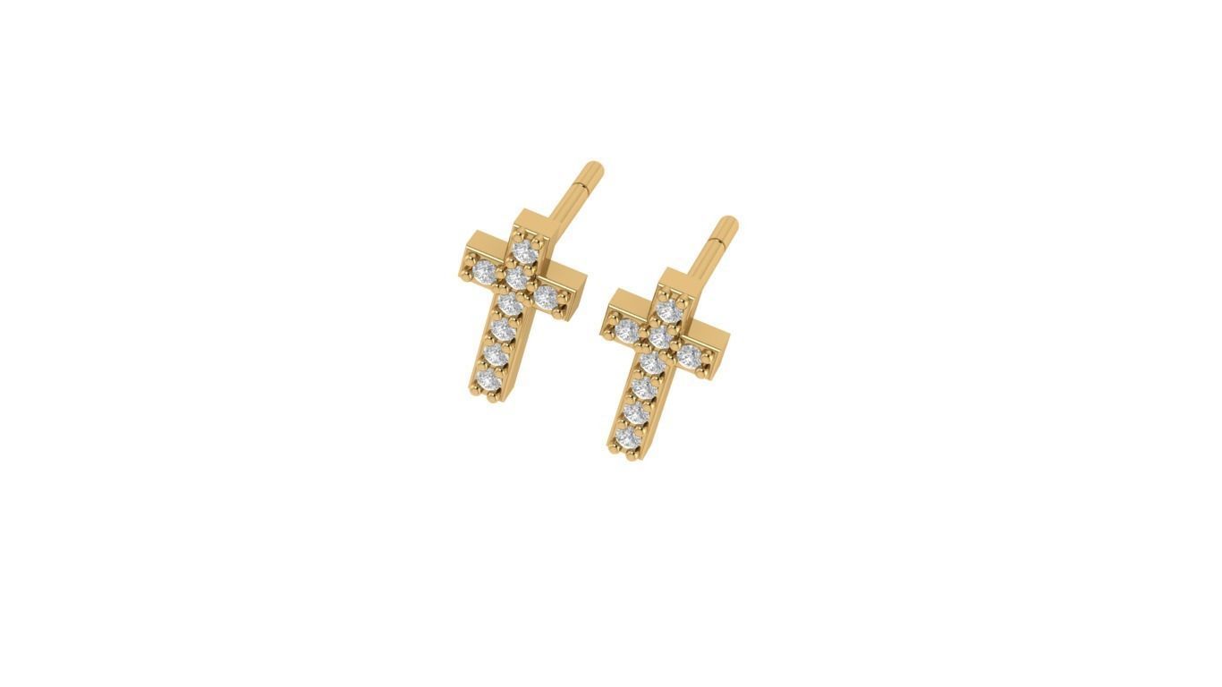 Cross earrings 3D print model_1