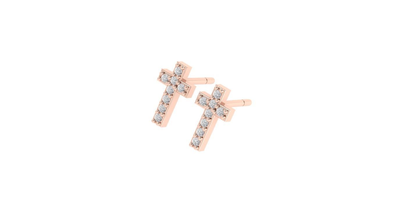 Cross earrings 3D print model_2