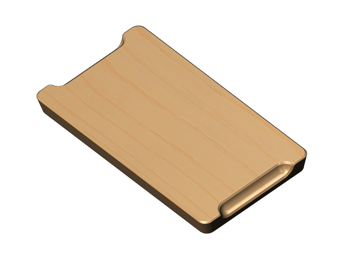 Rectangular 4 pockets serving tray relief  3D print model_4