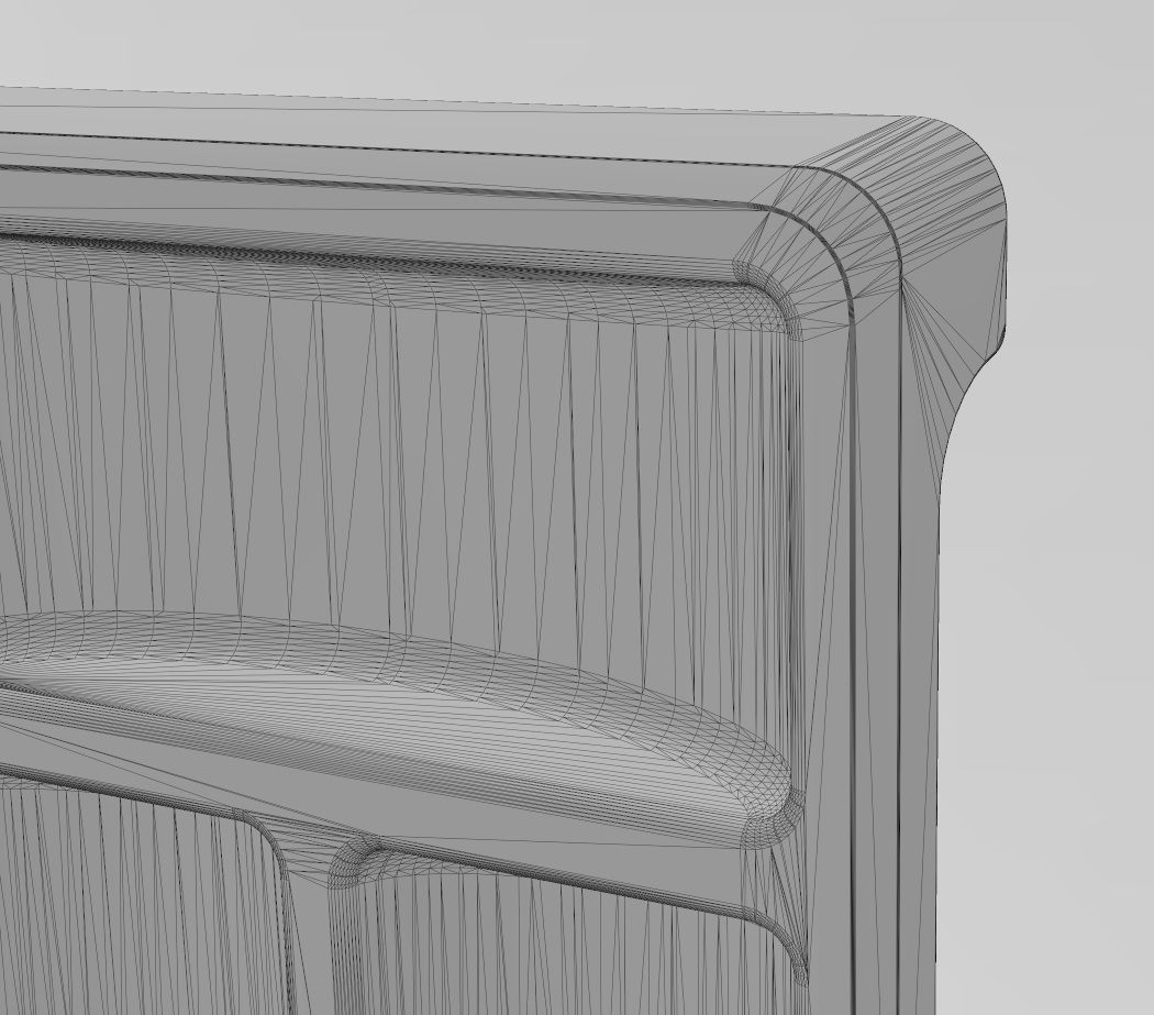 Rectangular 4 pockets serving tray relief  3D print model_11