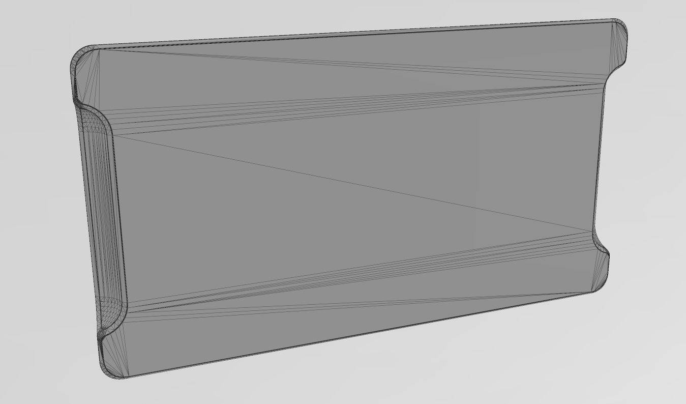 Rectangular 4 pockets serving tray relief  3D print model_12