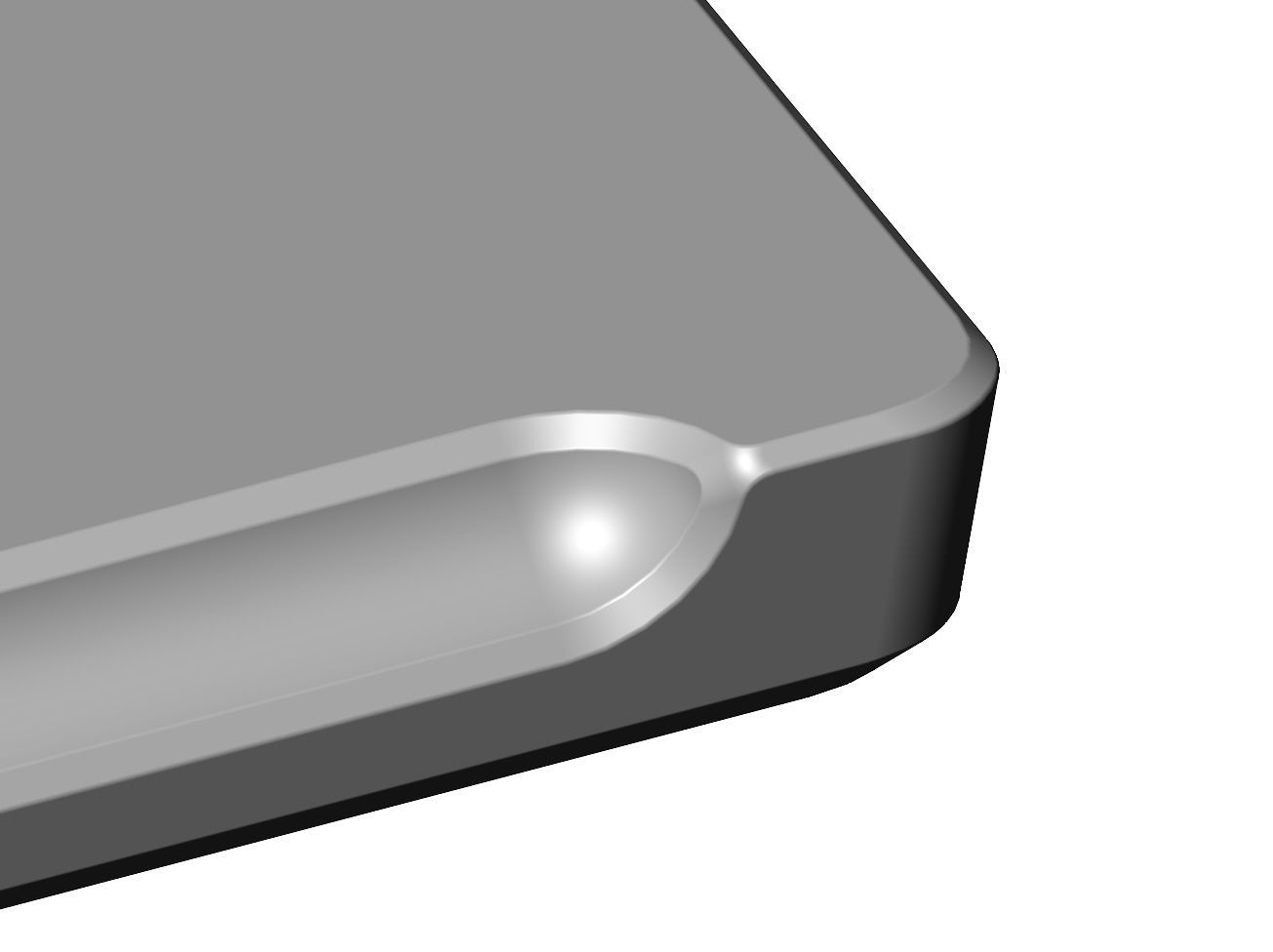 Rectangular 4 pockets serving tray relief  3D print model_9