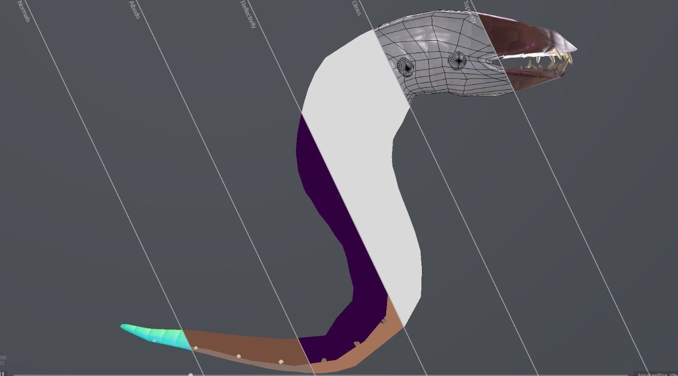 Giant Earth Worm Low-poly 3D model_10