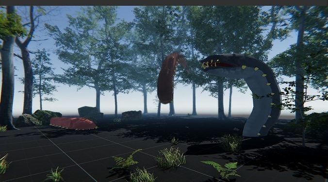Giant Earth Worm Low-poly 3D model
