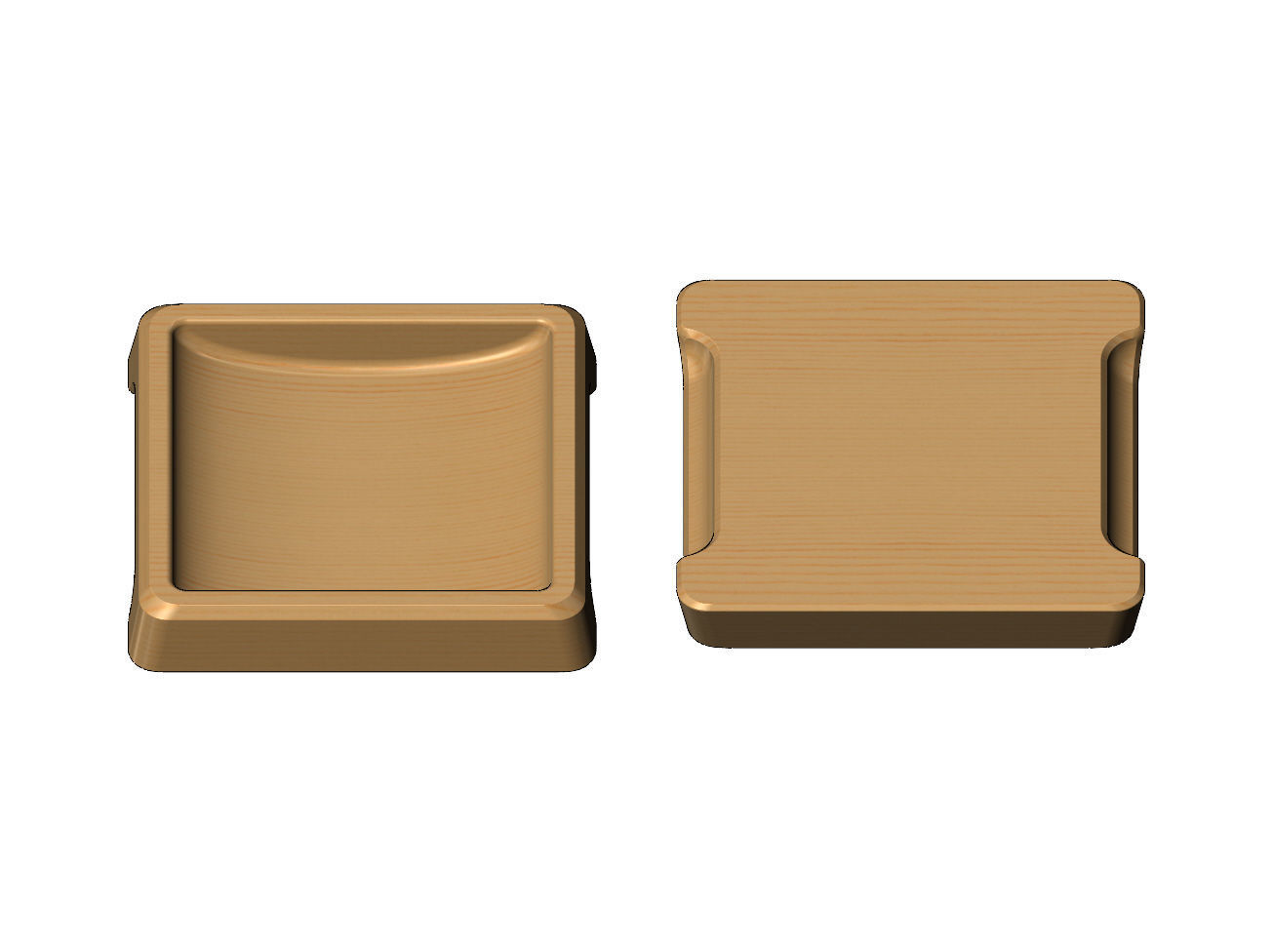 Square one pocket serving tray relief 3D print model_2