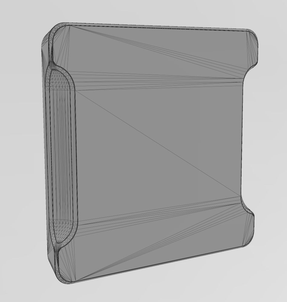 Square one pocket serving tray relief 3D print model_14