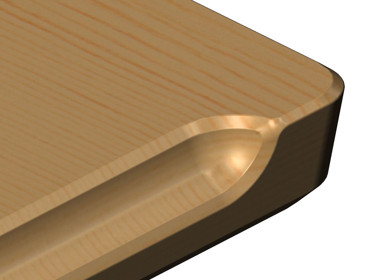 Square one pocket serving tray relief 3D print model_5
