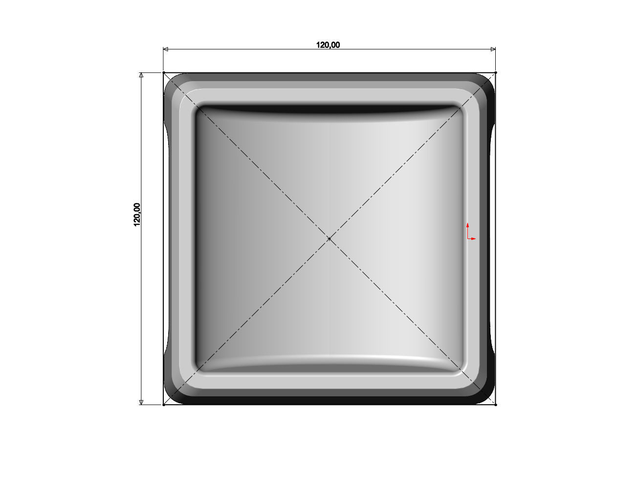 Square one pocket serving tray relief 3D print model_7