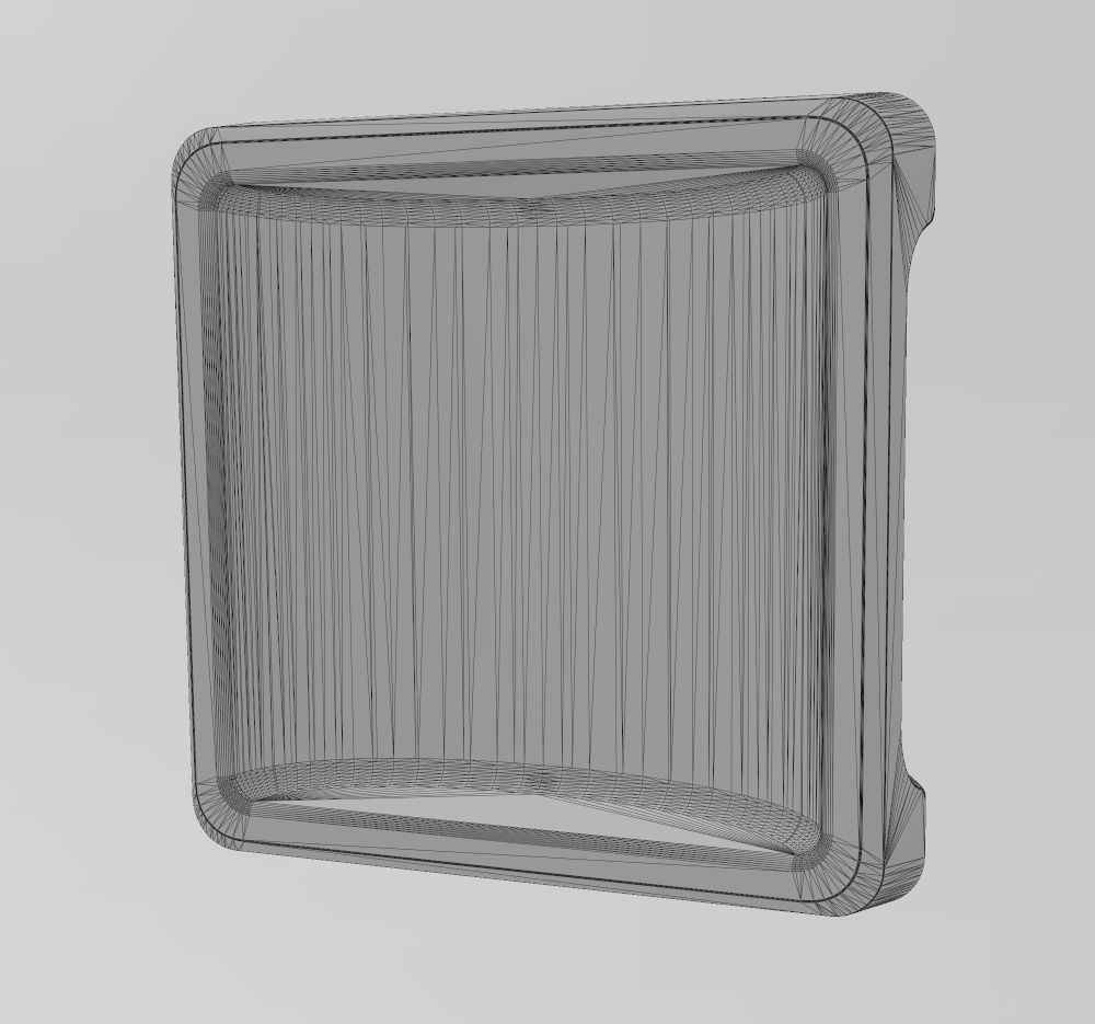 Square one pocket serving tray relief 3D print model_12