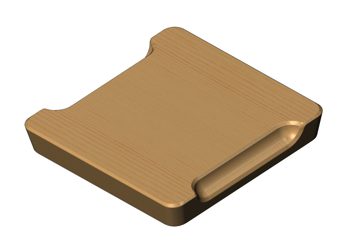 Square one pocket serving tray relief 3D print model_4