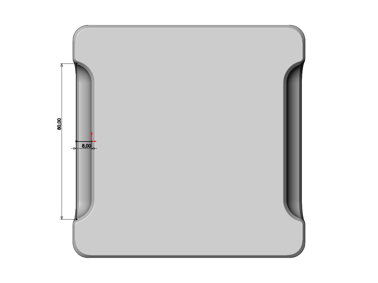 Square one pocket serving tray relief 3D print model_10