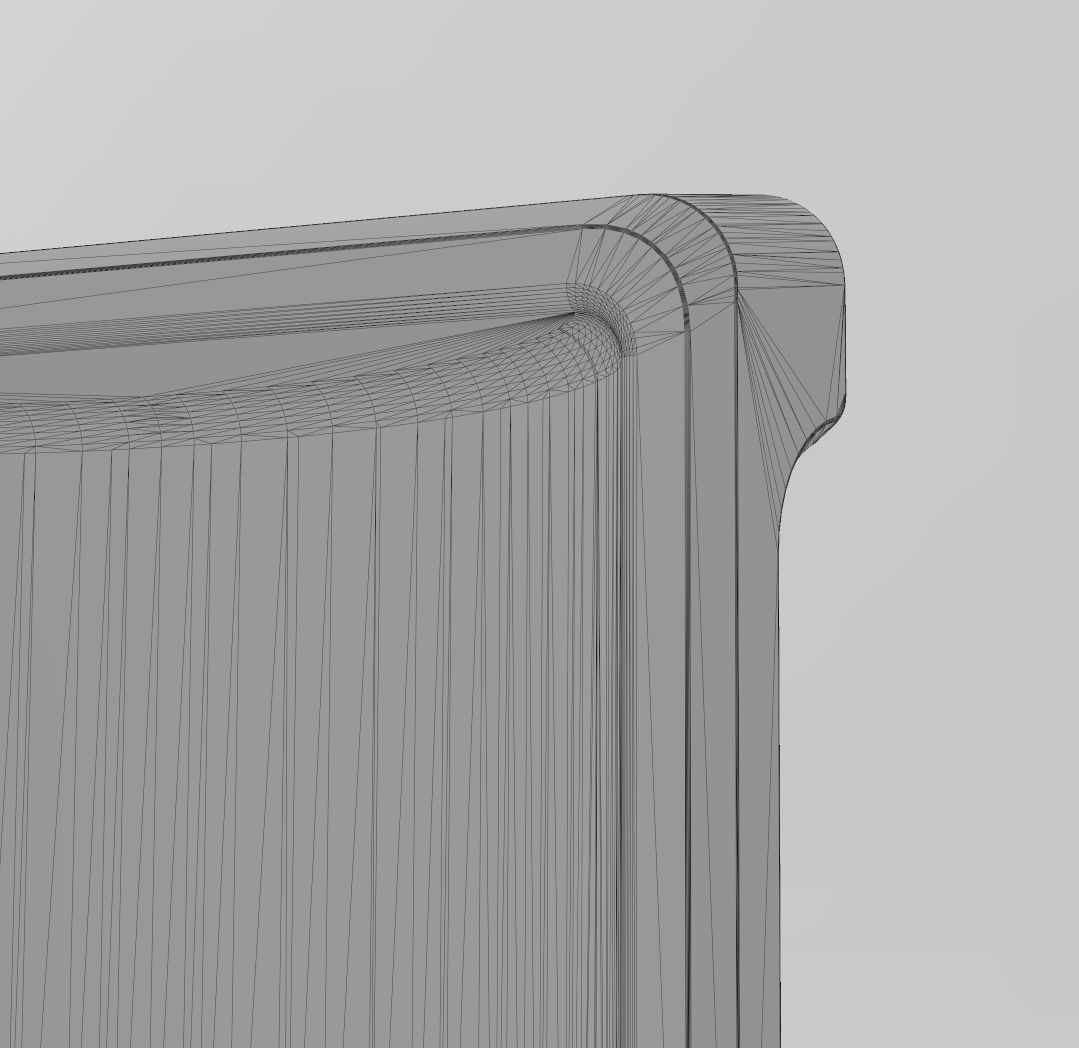 Square one pocket serving tray relief 3D print model_13