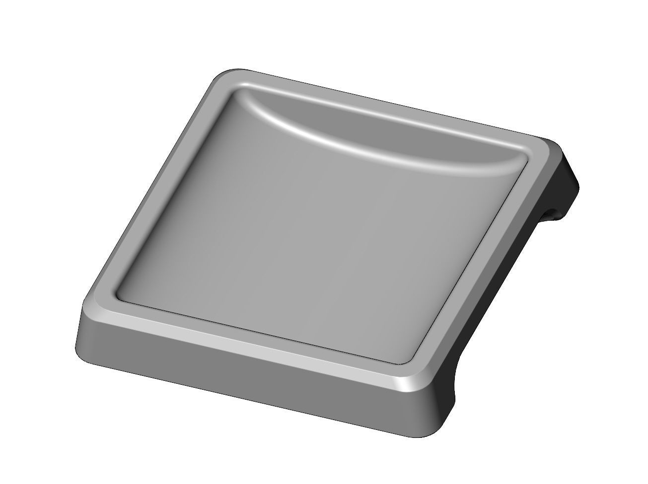 Square one pocket serving tray relief 3D print model_6