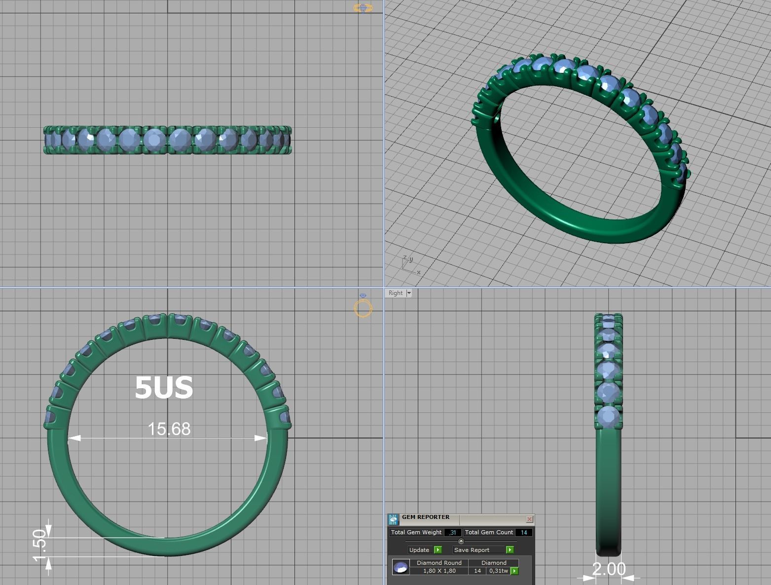 Anniversary Ring Stacking Band ring 3dmodel 3D print model_8