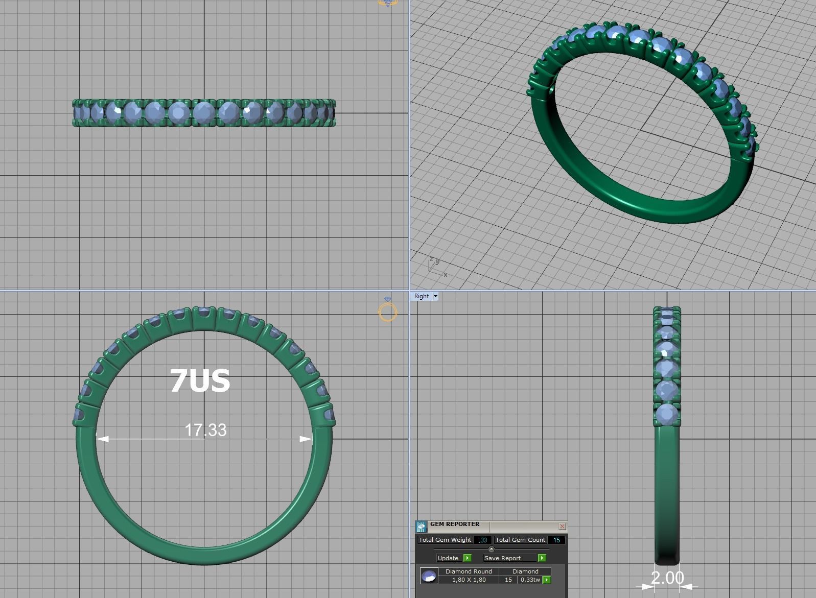 Anniversary Ring Stacking Band ring 3dmodel 3D print model_10