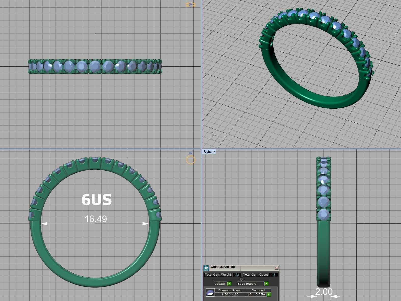 Anniversary Ring Stacking Band ring 3dmodel 3D print model_9