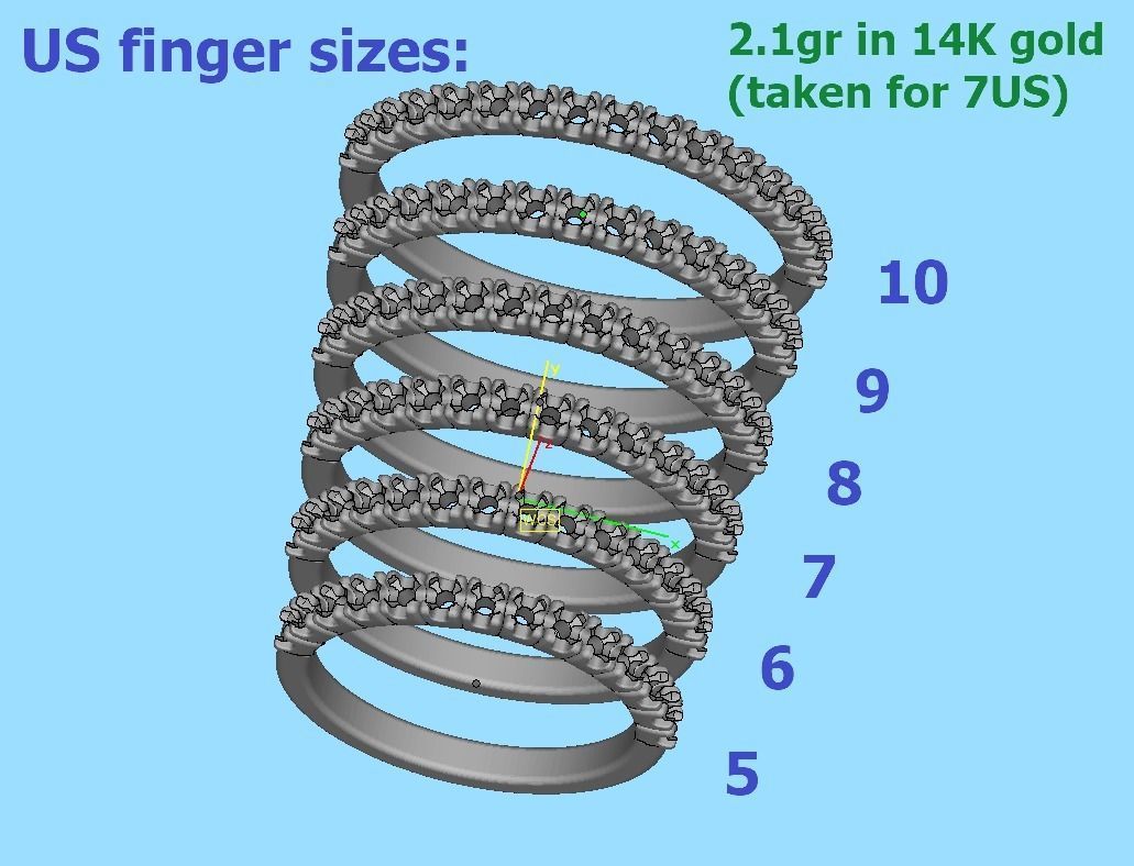 Anniversary Ring Stacking Band ring 3dmodel 3D print model_17