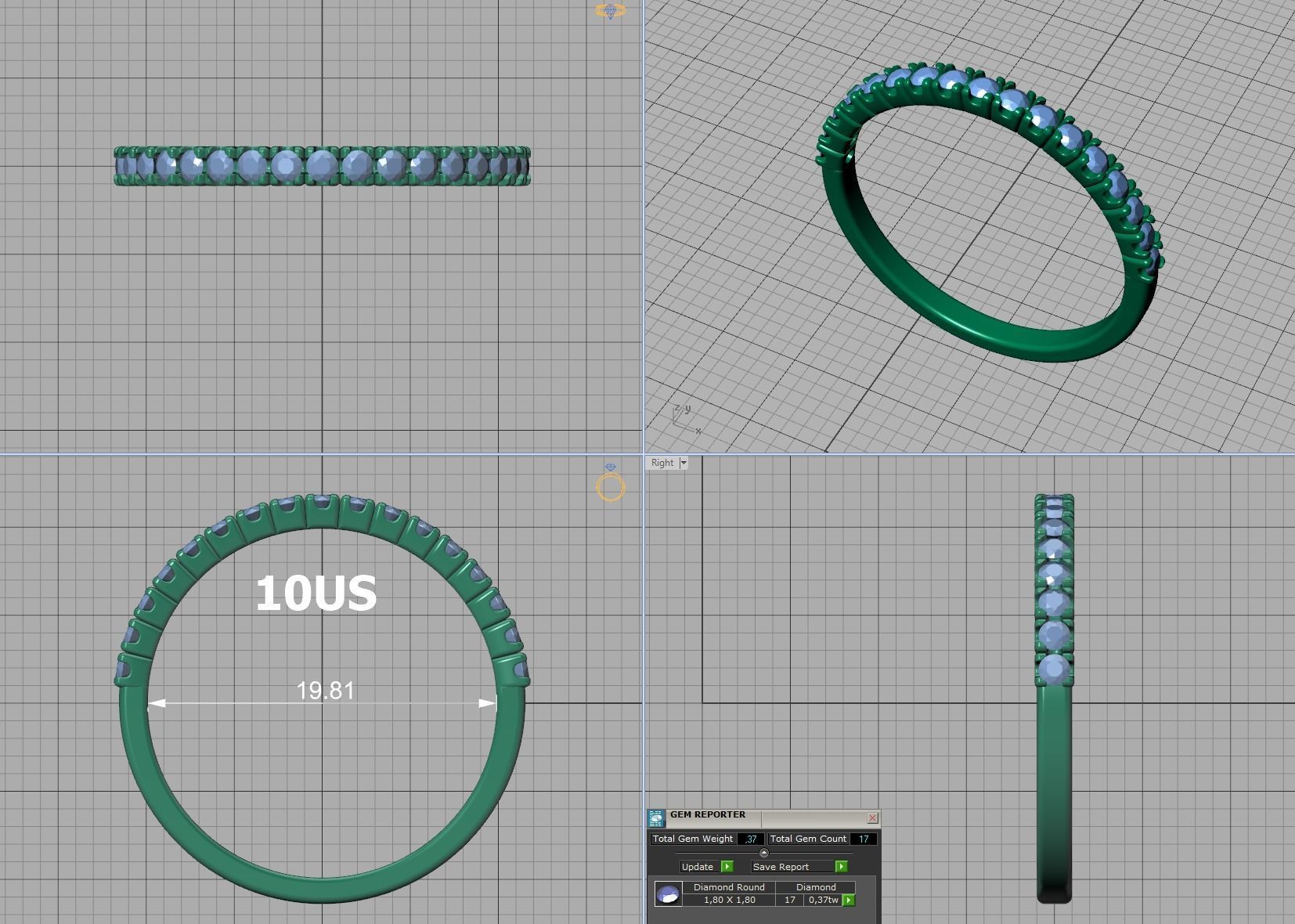 Anniversary Ring Stacking Band ring 3dmodel 3D print model_13