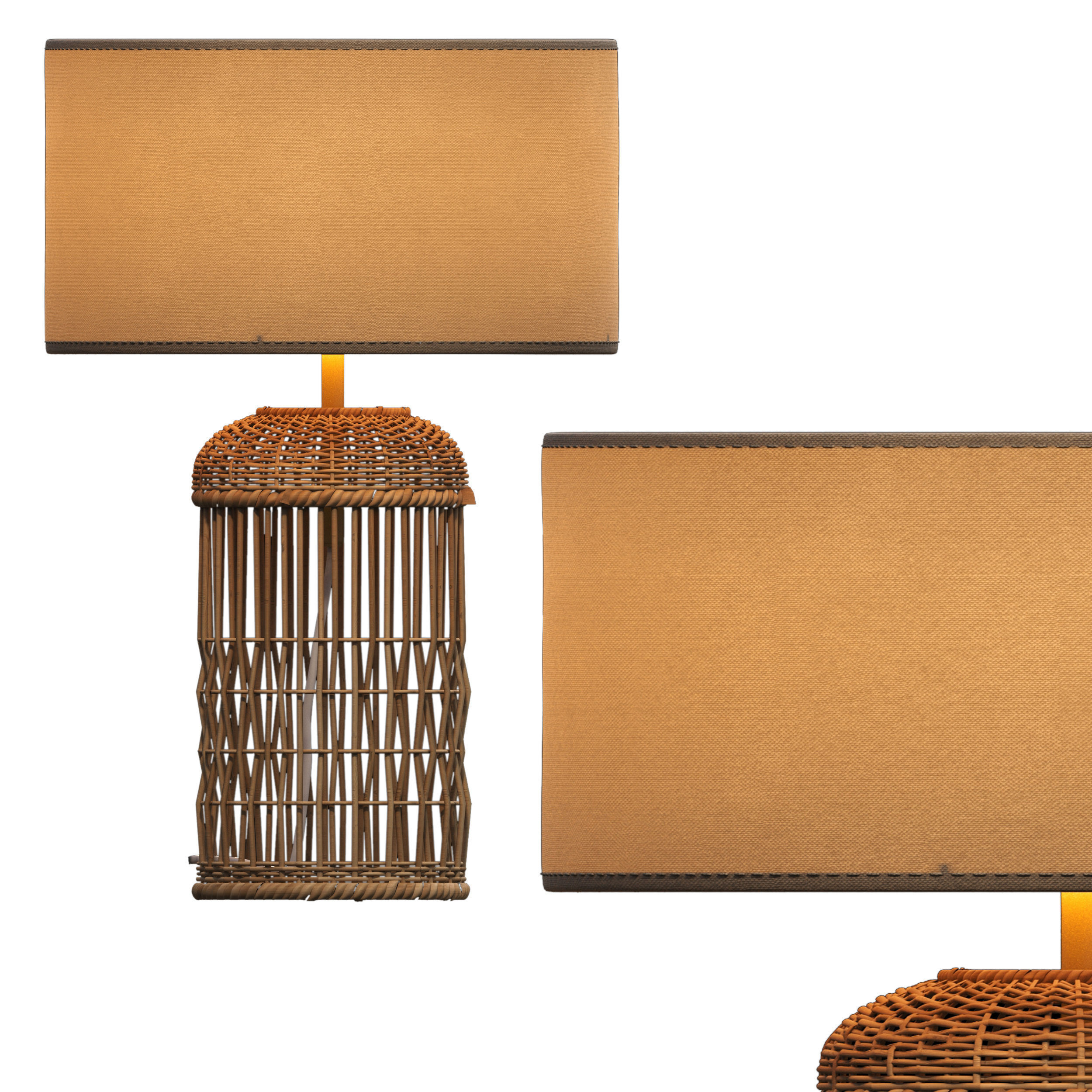 rattan lamp 3D model_1