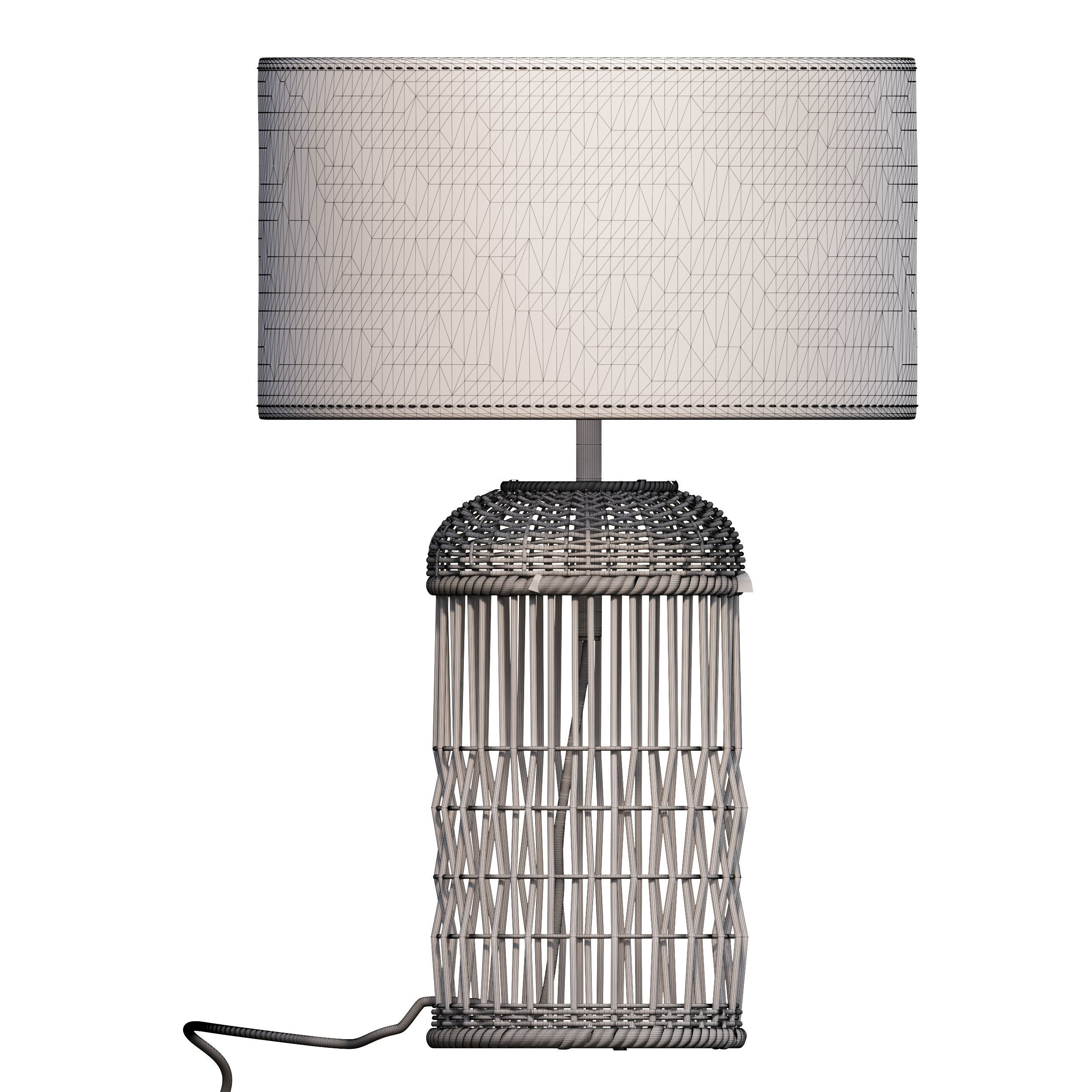 rattan lamp 3D model_2