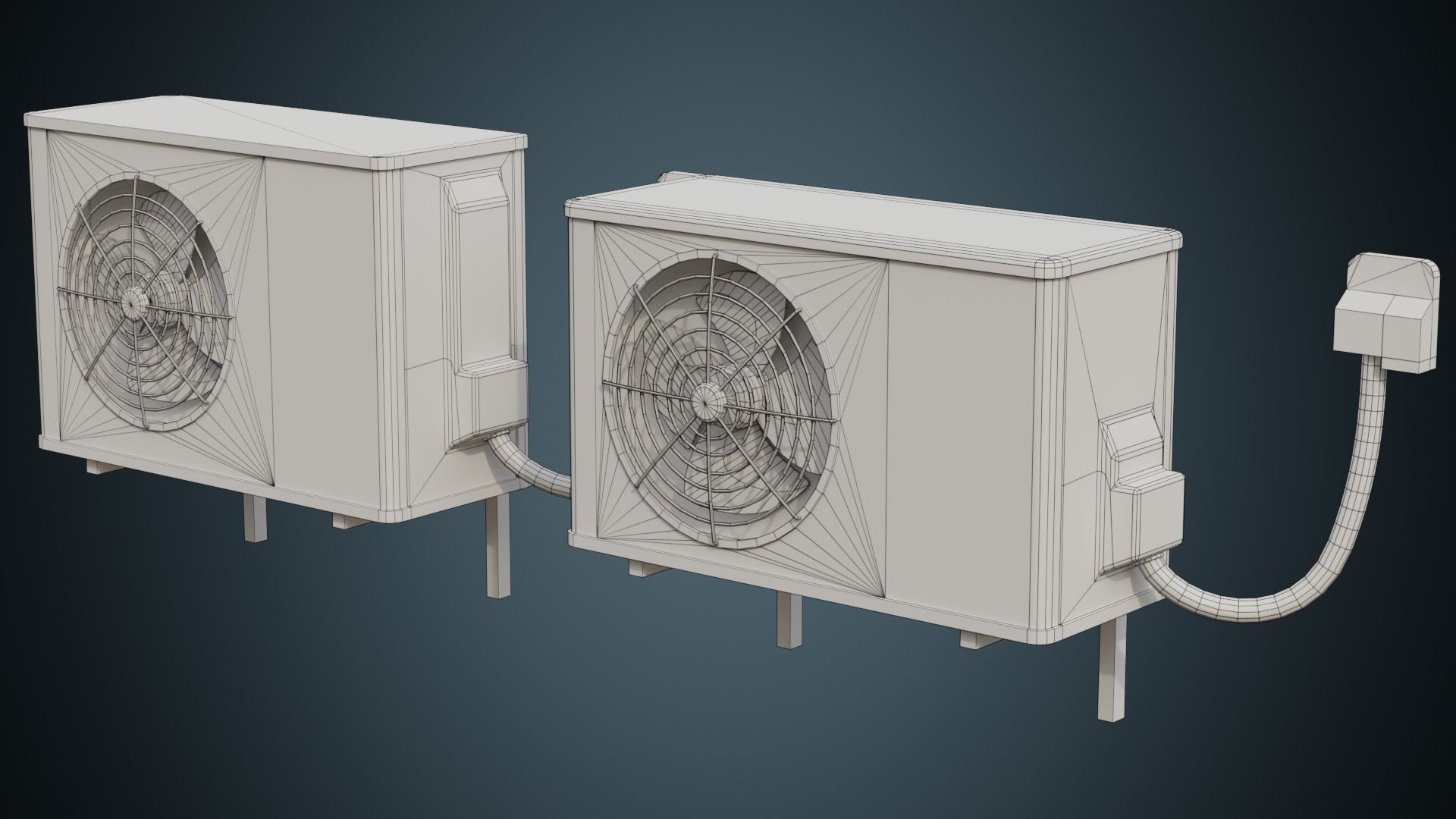 Air Conditioner 6C Low-poly 3D model_5