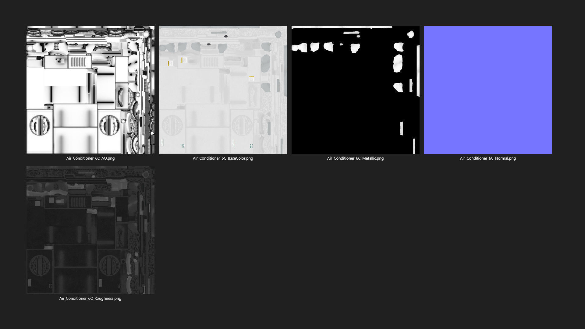 Air Conditioner 6C Low-poly 3D model_8