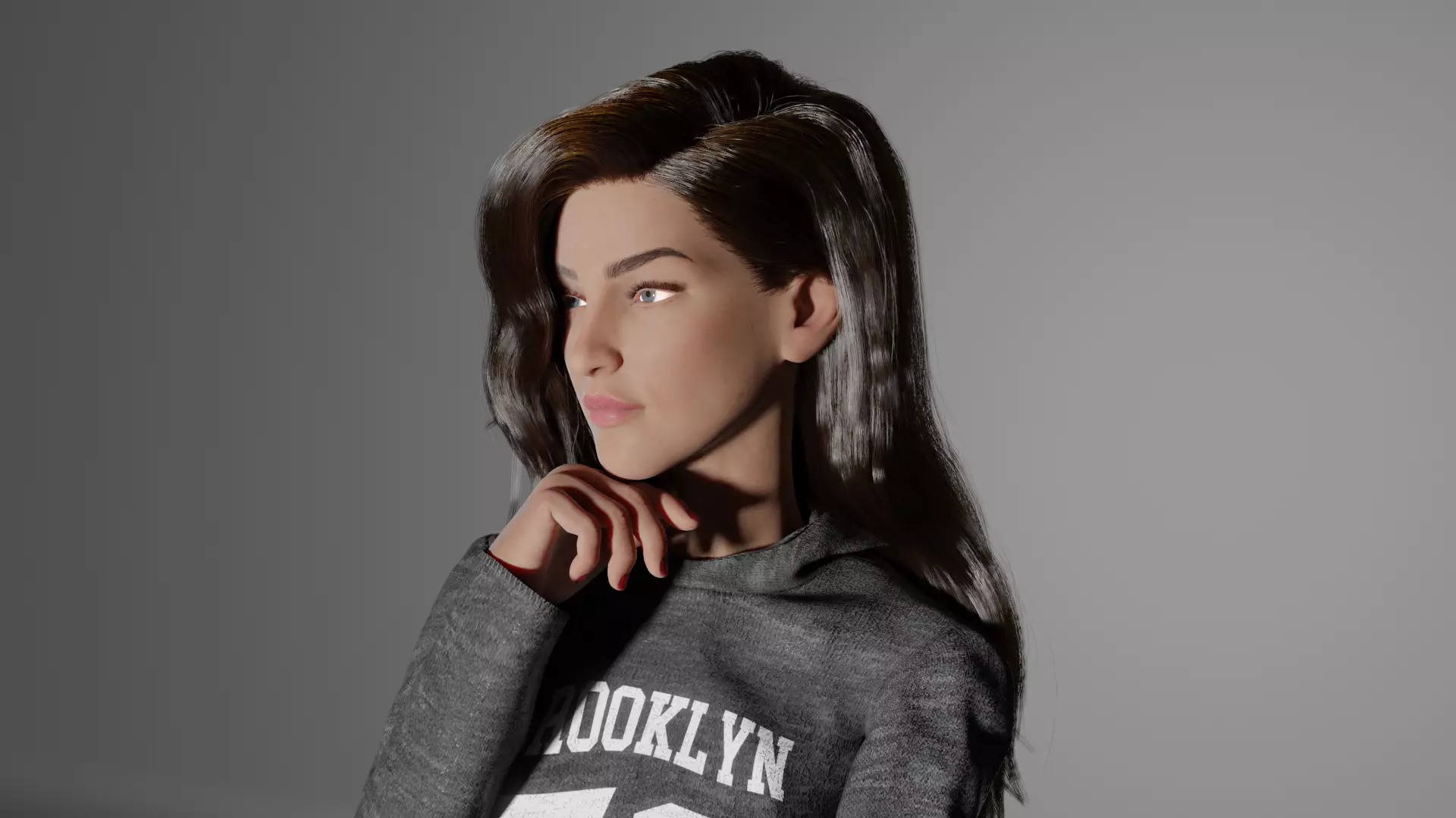 Freya woman 3D model_0