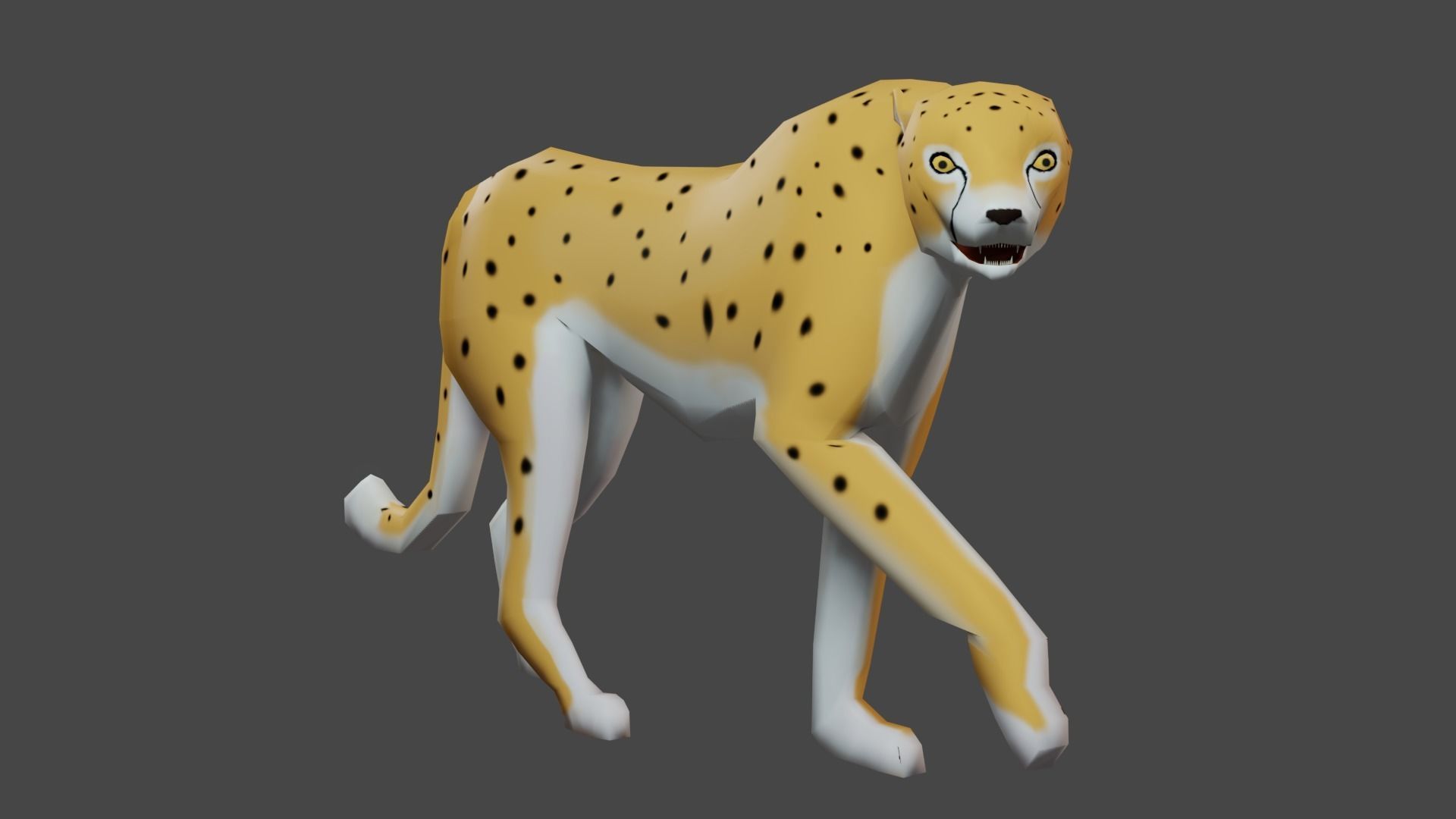 Low poly Cheetah Rigged 3D model Low-poly 3D model_2